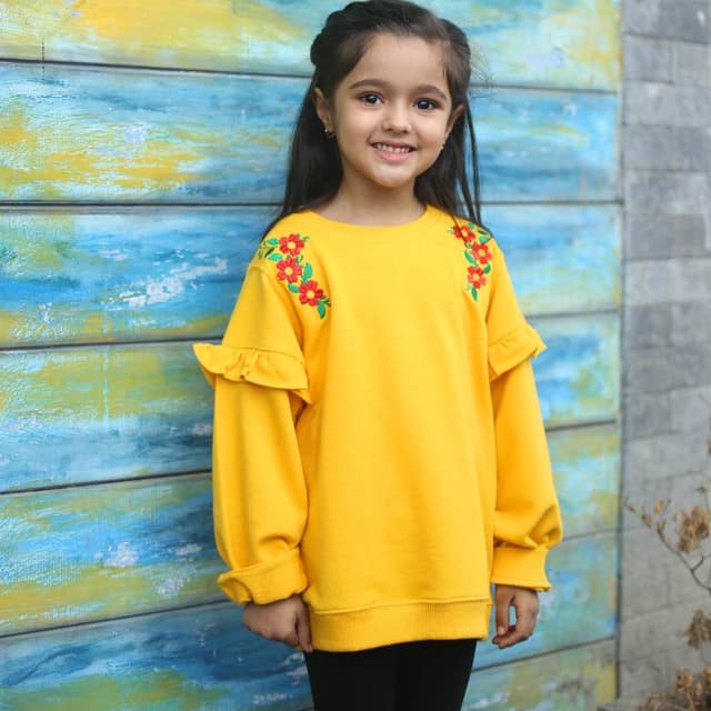YELLOW FLORAL SWEATSHIRT  spk 143