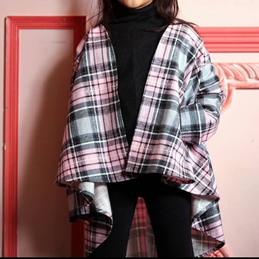 CHECK PRINTED SHRUG  spk 137