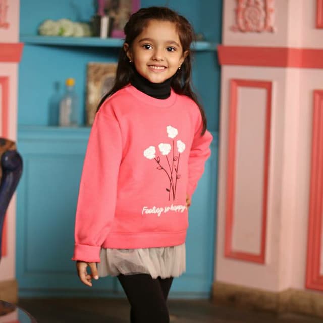 CORAL ROSE FRILL TUNIC  SPK 133